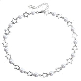 Fashion Star Sweet Imitation Pearl Necklaces for Girls Elegant Graceful Glamorous Jewelry for Women Ladies Accessories Wholesale