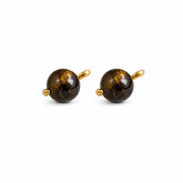 Unisex Black Agate Brown Red Tiger Eye Stone S925 Silver Stud Earring Fashion Dainty Factory Price in Stock Jewelry for Causal