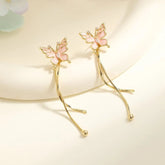 Fashion Butterfly Tassel Animals Glitter Drop Earrings for Girls Elegant Graceful Jewelry for Women Ladies Accessories Wholesale