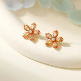 Female Flower Shape New Design Small Stud Earring Sweet Fashion Chic High Quality Jewelry Accessories for Women Holiday Causal