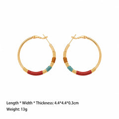 Fashion Vintage Copper 18K Gold Plated S925 Silver Hoop Earrings for Girls Trendy Stylish Jewelry for Women Ladies Wholesale