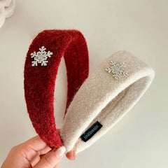 Fashion Trendy Snow Flake Head Band for Girls Solid Color Minimalistic Glitter Hair Band for Women Ladies Hair Accessories
