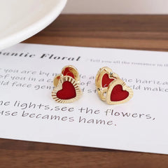Cute Kitty Cat Animals Heart Shaped Stud Earrings for Girls Kawaii Clip on Jewelry for Women Ladies Accessories Chinese Supplier