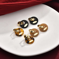 Acrylic Circle Drop Hoop Earrings Chunky Geometric Tortoiseshell Ear Buckles Fashion Retro Jewelry Accessories Women Wholesale