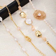 Fashion Baroque Freshwater Pearl Bracelets for Girls Elegant 18K Gold Flower Jewelry for Women Ladies Wholesale Bulk Luxury