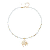 Fashion Simple Beads Sun Sweet Necklaces for Girls Trendy Elegant Earrings Jewelry Suits Sets for Women Ladies Accessories