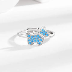 Hot Sale Shining Zircon-inlaid Cute Puppy Rings Women's Simple Fashionable Adjustive Rings Trendy Jewelry Accessories Wholesale