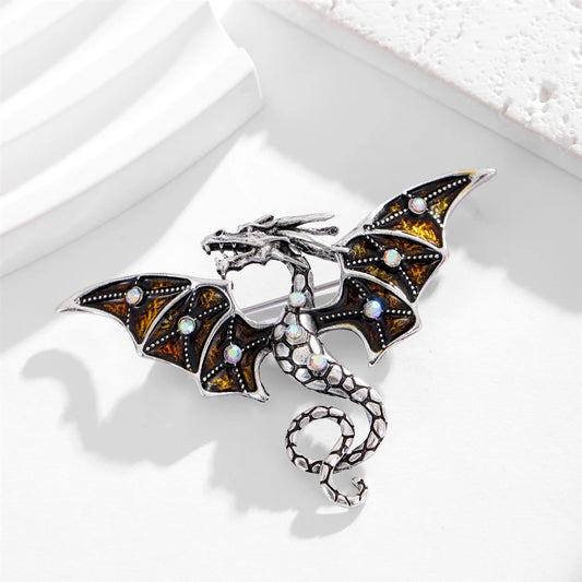 Fashion Dragon Trendy Stylish Brooches for Girls Glamorous Charms Pins Jewelry for Women Ladies Accessories Chinese Supplier