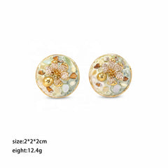 Fashion S925 Silver Freshwater Pearl Shell Stud Earrings for Girls Boho Stud Earrings for Girls 18K Gold Jewelry for Women Lady