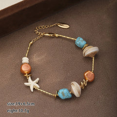 Fashion Shell Natural Stone Turquoise Bracelets for Girls Boho Jewelry for Women Ladies Wholesale China Manufacturer Bulk