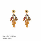 Fashion Czech Beads Natural Stone Beads S925 Silver Boho Drop Earrings for Girls Jewelry for Women Lady Wholesale China Factory