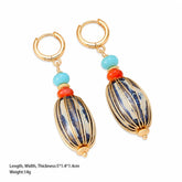 Fashion Ceramic Red Agate Turquoise Copper 18K Gold Plated Jewelry Sets for Girls Necklaces Drop Earrings for Women Ladies Bulk