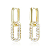 Fashion Luxury Glitter Hoop Drop Earrings for Girls Simple Minimalistic Art Deco Dainy Jewelry for Women Ladies Accessories