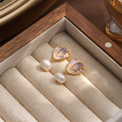 Women Blue Freshwater Pearl S925 Silver 18k Gold-plated Drop Earring Fashion Elegant Low MOQ in Stock Jewelry for Female Causal
