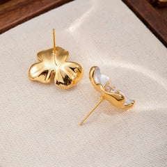 Women Pink Purple Flower Zircon S925 Silver 18k Gold-plated Stud Earring Fashion Elegant Sweet Low MOQ in Stock Causal Jewelry