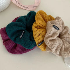 Women Solid Color High Elastic X-Large Hair Ties Fashion Elegant Autumn Winter Warm Bulk in Stock Ponytail Scrunchies for Female