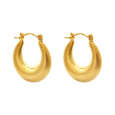 Chunky Matte Teardrop Hoop Earrings Polished Gold Silver Minimalist Earrings Trendy Statement Ear Jewelry Women Gift Accessories