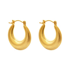 Chunky Matte Teardrop Hoop Earrings Polished Gold Silver Minimalist Earrings Trendy Statement Ear Jewelry Women Gift Accessories