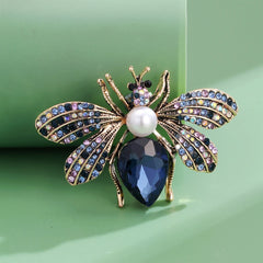 Fashion Luxury Animals Bees Vintage Rhinestone Brooches for Girls Sweet Elegent Retro Pins Jewelry for Women Ladies Accessories