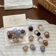 Cute Sweet Fashion Scrunchies for Baby Girls Star Ball Kawaii Trendy Winter Hair Ties for Kids Children Hair Accessories Chic