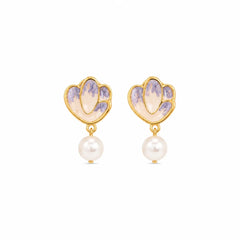 Fashion S925 Silver Freshwater Pearl Copper 18K Gold Plated Drop Earrings for Girls Sweet Jewelry for Women Ladies Wholesale