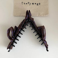 Fashion Elegant Graceful Bowknot Hair Clips for Girls French Style Plaid Banana Clips for Women Ladies Hair Accessories in Stock