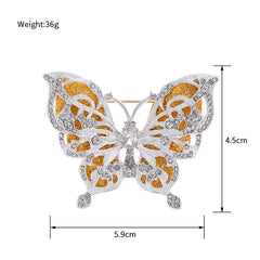 Fashion Glitter Rhinestone Sweet Butterfly Brooches for Girls Trendy New Design Pins Jewelry for Women Ladies Accessories Spicy