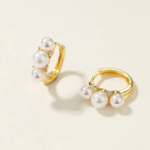 Sweet Elegant Imitation Pearl Simple Classic Minimalistic Hoop Earrings for Girls Dainty Jewellry for Women Ladies Accessories