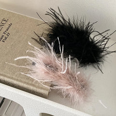 Fashion Luxurious Feather Elegant Hair Clips for Girls Graceful Sweet Banana Clips for Women Ladies Hair Accessories in Stock