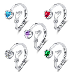 Love Embrace Zircon-encrusted Rings for Women Engraved Open Rings Couple Fashionable Jewelry Accessories Wholesale Best Seller