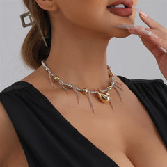 Fashion Trendy Beads Glamorous Link Tassel Vintage Necklaces for Girls Sweet Spicy INS Style Jewelry for Women Ladies Accessory