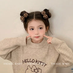 Fashion Trendy Bowknot Leopard Print Scrunchies for Baby Girls Cute Hair Ties for Kids Child Hair Accessories Chinese Supplier