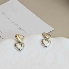 Women Hot Sale Creative Design Flower Rhinestone Heart Drop Earring Fashion Glitter Charms Affordable Bulk Jewelry Accessories