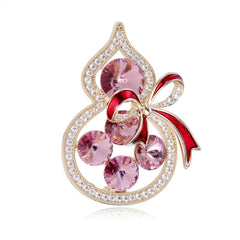 Fashion Glitter Gourd Sparkle Sweet Brooches for Girls Sweet Elegant Pins Jewelry for Women Ladies Accessories Chinese Supplier