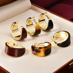 European and American Hoop Earrings C-shaped Fashion Elegant Earrings Leopard Print Luxury High-end Women's Earrings Wholesale