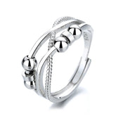 Double-layer Bead Open Rings Women Adjustable Geometric Minimalist Stackable Band Modern Fashion Jewelry Gift Accessories Bulk