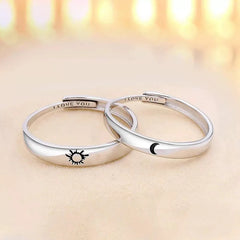 Best selling S925 Silver Plated Rings for Couples and Men Niche Sun Moon Star Rings Simple Fashionable Accessories Wholesale