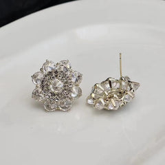 Glitter Sparkle Luxury Glamorous Stud Earrings for Girls Sweet Elegant Art Deco Jewelry for Women Ladies Accessories Wholesale