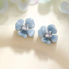 Sweet Trendy Fashion Elegant Flower Floral Stud Earrings for Girls Charms Glamorous Jewelry for Women Ladies Accessories Chic