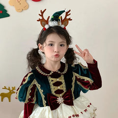 2025 Christmas Classic Deer Santa Claws Hair Band for Baby Girls Cute Sweet Head Band for Kids Children Hair Accessories Chic