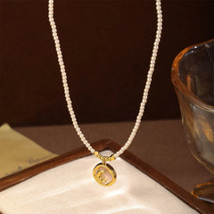 Fashion Elegant French Style Pearl Necklaces for Girls Copper 18K Gold Plated Jewelry for Women Ladies Wholesale China Supplier