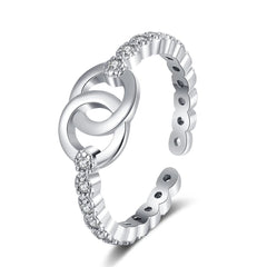 Women's Hollowed-out Double-ring Rings Customizable Dainty Fashionable Rings Jewelry European and American Accessories Wholesale