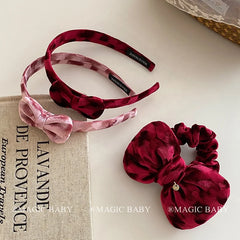 Bowknot Velvet Solid Color Princess Style Head Band for Baby Girls Kawaii Luxurious Hair Band for Kids Child Hair Accessories