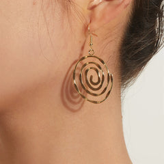 Fashion Circular Sweet Stylish Trendy Drop Earrings for Girls Round Graceful Charms Jewelry for Women Ladies Accessories