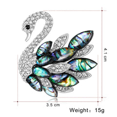 Fashion Glitter Rhinestone Sparking Swan Brooches for Girls Sweet Animals Elegant Pins Jewelry for Women Ladies Accessories