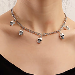 Fashion Skeleton Skull Gothic Punk Style Necklaces for Girls Trendy Halloween Spicy Jewelry for Women Ladies Accessories Chic