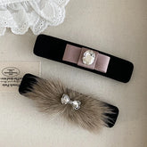 Fashion Simple Elegant Hair Clips for Girls French Style Graceful Glitter Bowknot Barrettes for Women Ladies Hair Accessories