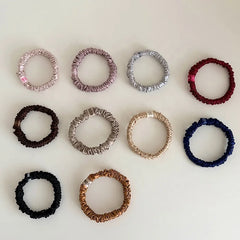 Fashion Trendy Stylish 100% Silk Scrunchies for Girls Soft Smooth Sweet Hair Ties for Women Ladies Hair Accessories in Stock