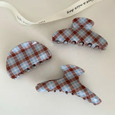 Women Fashion Classic Plaid Hair Claw Clips for Girls Elegant Sweet Simple Hair Accessories for Ladies Chinese Suppliers Chic