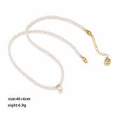 Fashion Simple Classic Minimalistic Glass Pearl Necklaces for Girls Trendy Stylish Jewelry for Women Ladies Wholesale Bulk